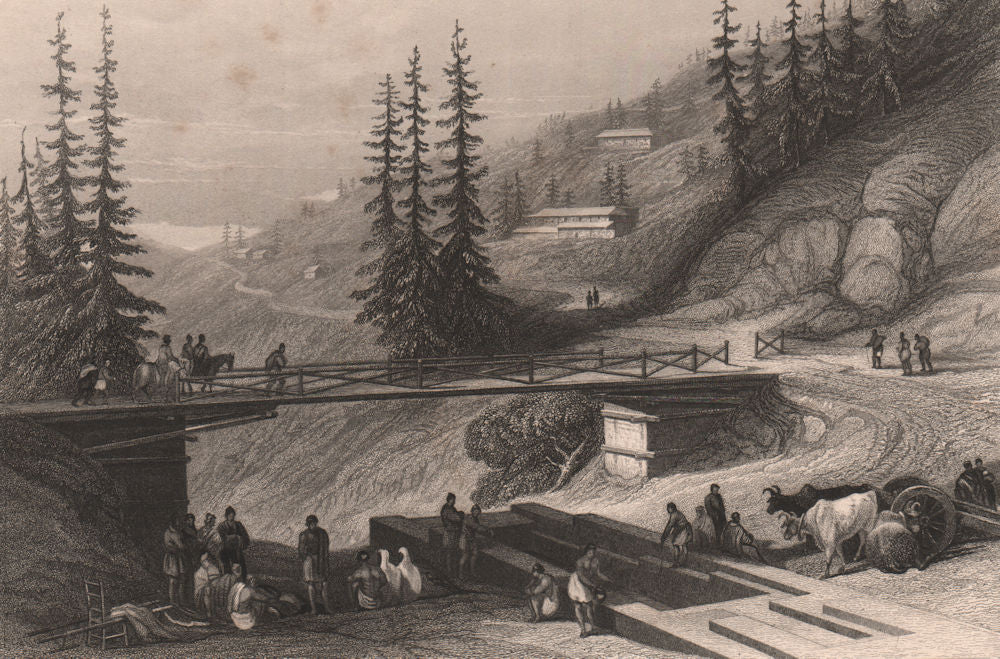 BRITISH INDIA. Shimla, near Bilaspur. ALLEN ROBERTS 1858 old antique print